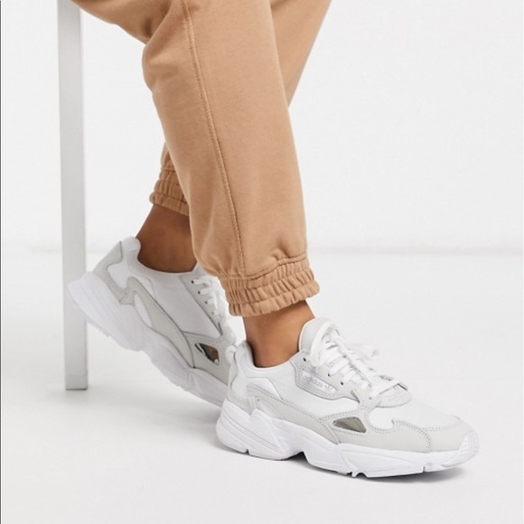 adidas originals falcon in triple white
